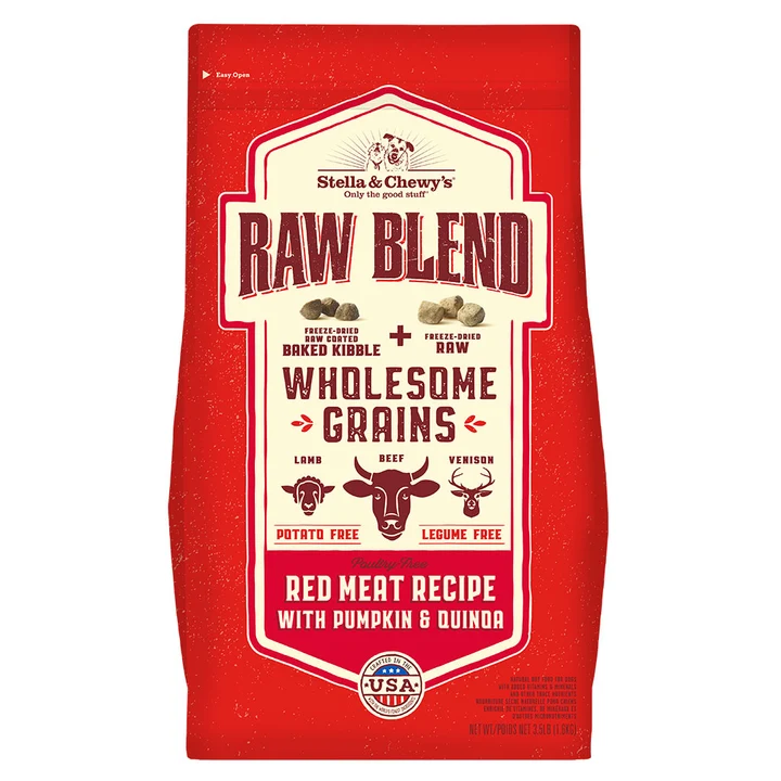 Red Meat Recipe with Pumpkin & Quinoa Raw Blend Baked Kibble with Grains for Dogs