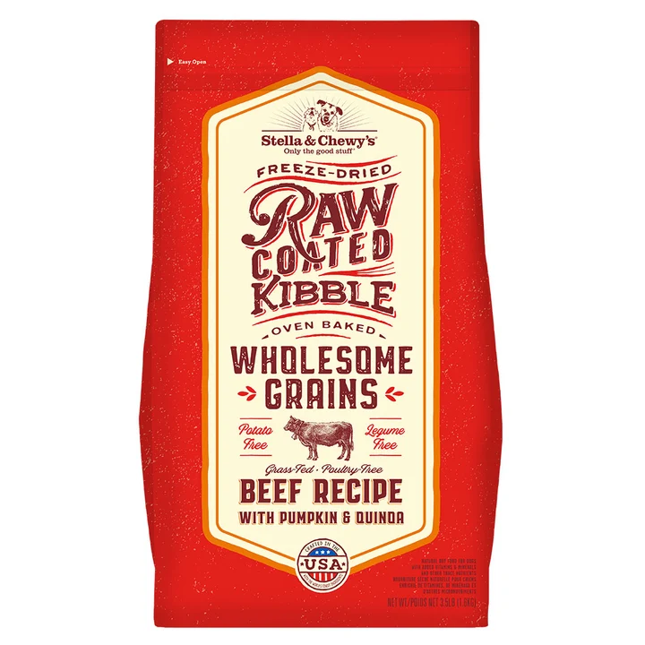 Beef Recipe with Pumpkin & Quinoa Raw Coated Kibble Wholesome Grains for Dogs