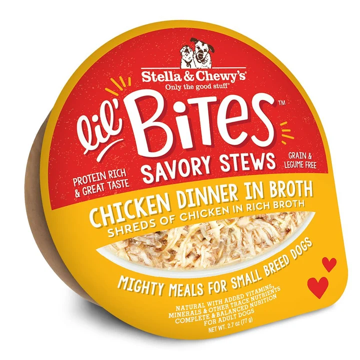 Lil' Bites Savory Stews Chicken Dinner in Broth for Dogs