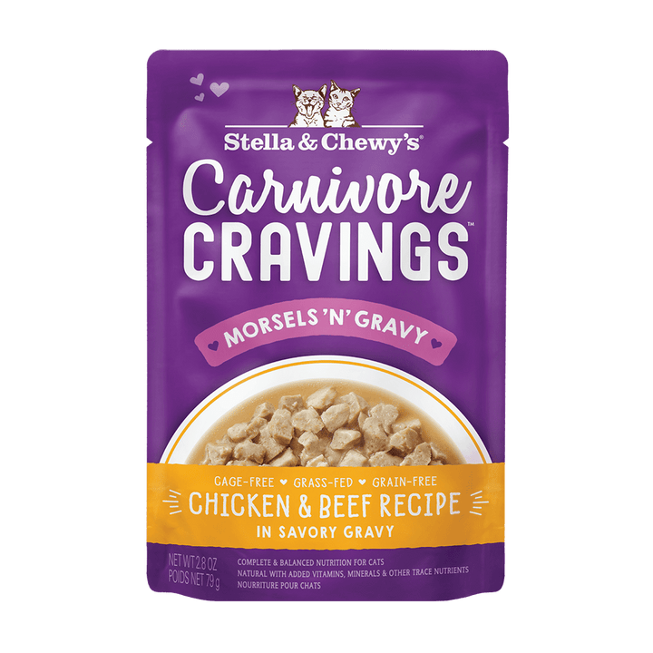Carnivore Cravings Morsels'N'Gravy Chicken & Beef Recipe for Cats