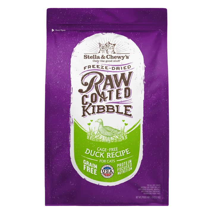 Raw Coated Kibble Cage-Free Duck Recipe for Cats