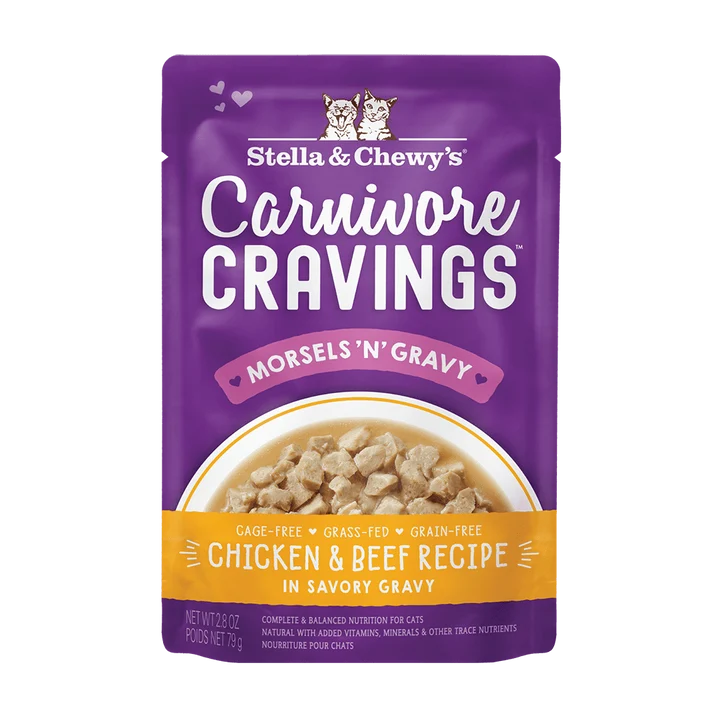 Carnivore Cravings Morsels'N'Gravy Chicken & Beef Recipe for Cats