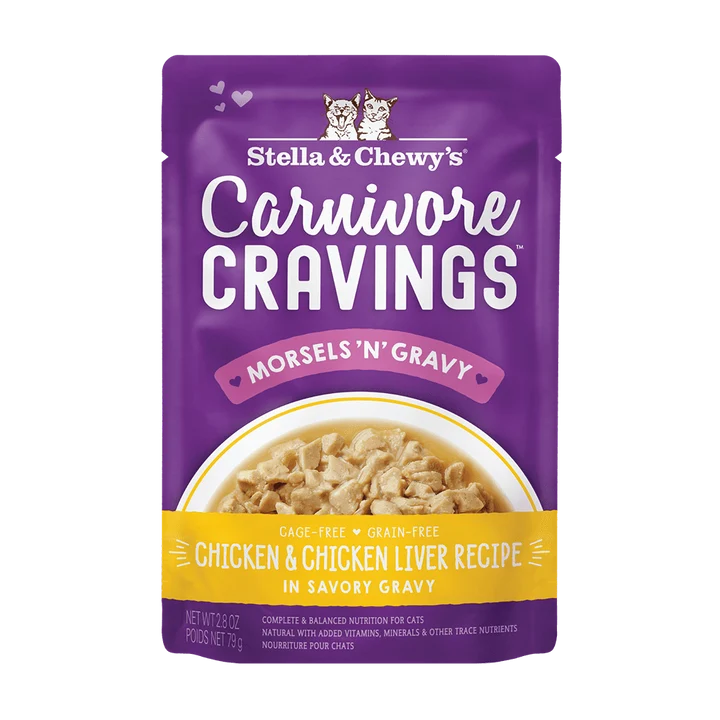 Carnivore Cravings Morsels'N'Gravy Chicken & Chicken Liver Recipe for Cats