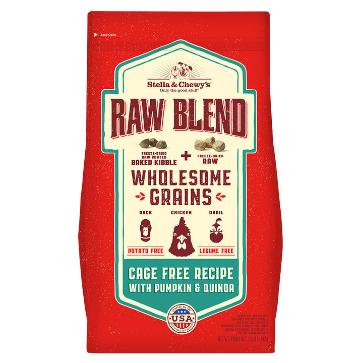 Cage-Free Recipe with Pumpkin & Quinoa Raw Blend Baked Kibble with Grains for Dogs
